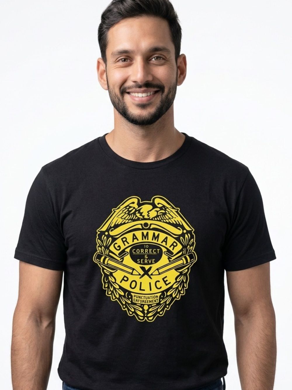 GRAMMAR POLICE Short Sleeve Humor Funny Tee XL